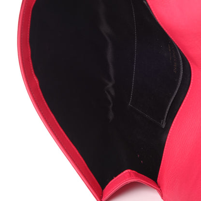 Saint Laurent Calfskin Large Belle De Jour Clutch Lipstick Fuchsia 5 of 9