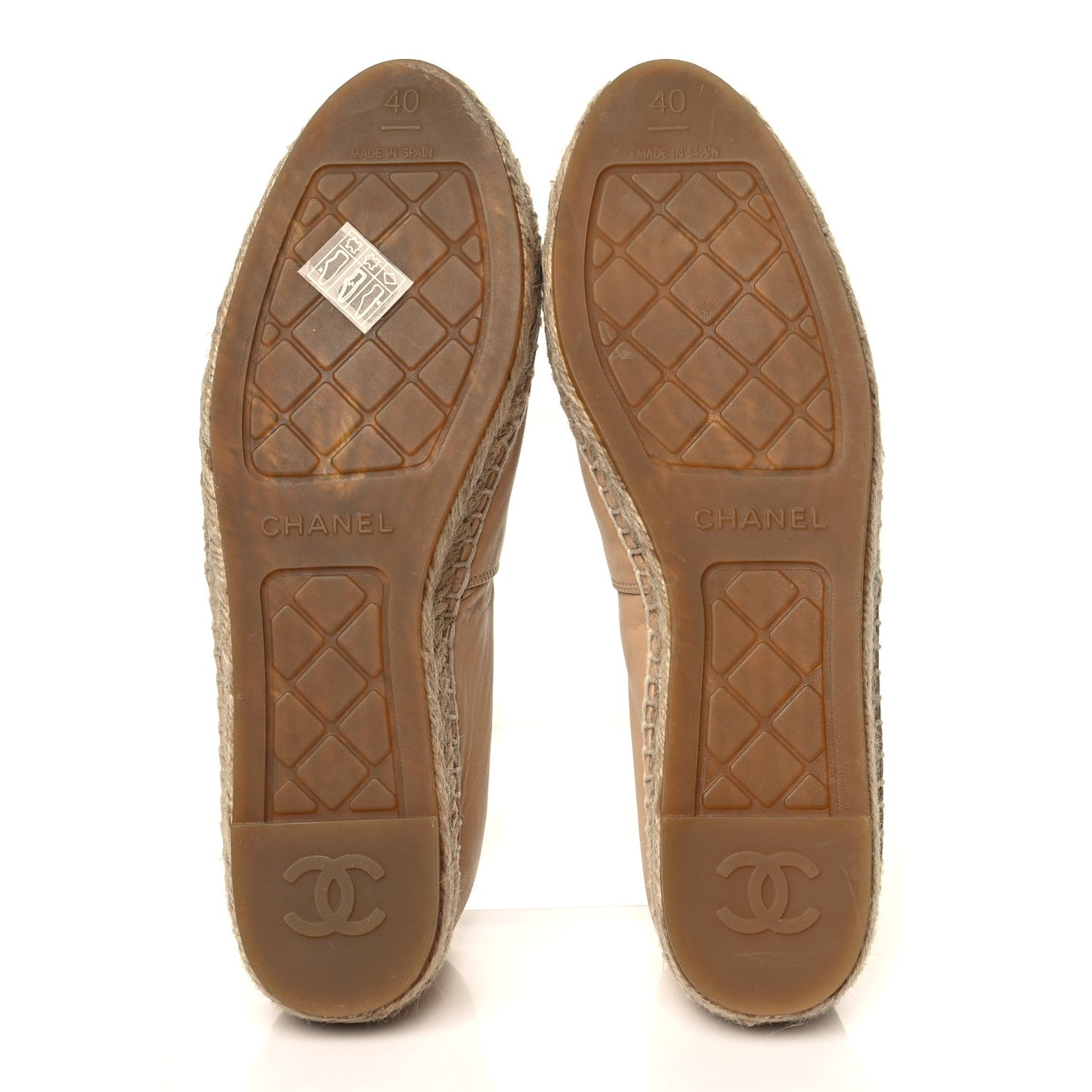 Lambskin CC Espadrilles 40 Beige Black