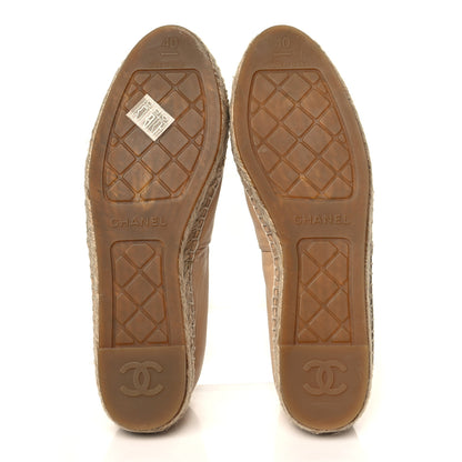 Chanel Lambskin CC Espadrilles 40 Beige Black 5 of 9
