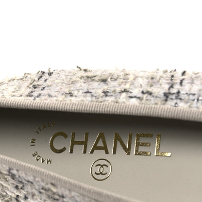 Chanel Tweed Lambskin Cap Toe Ballerina Flats 39 Grey Multicolor 9 of 10