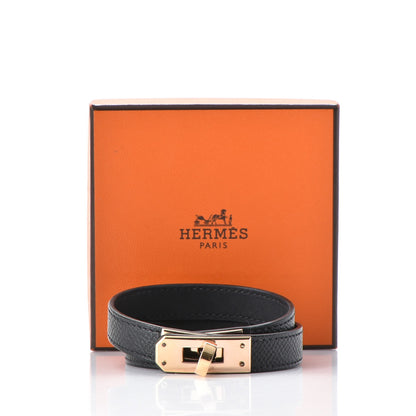 Hermes Epsom Kelly Double Tour Bracelet M Black 7 of 8