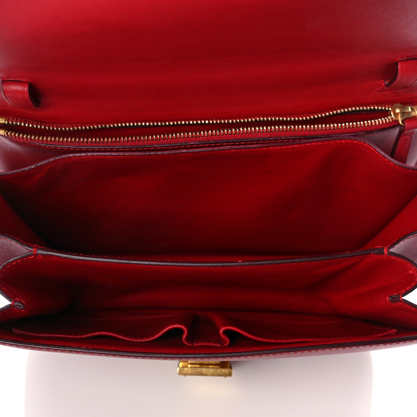 Box Calfskin Medium Classic Box Flap Bag Red