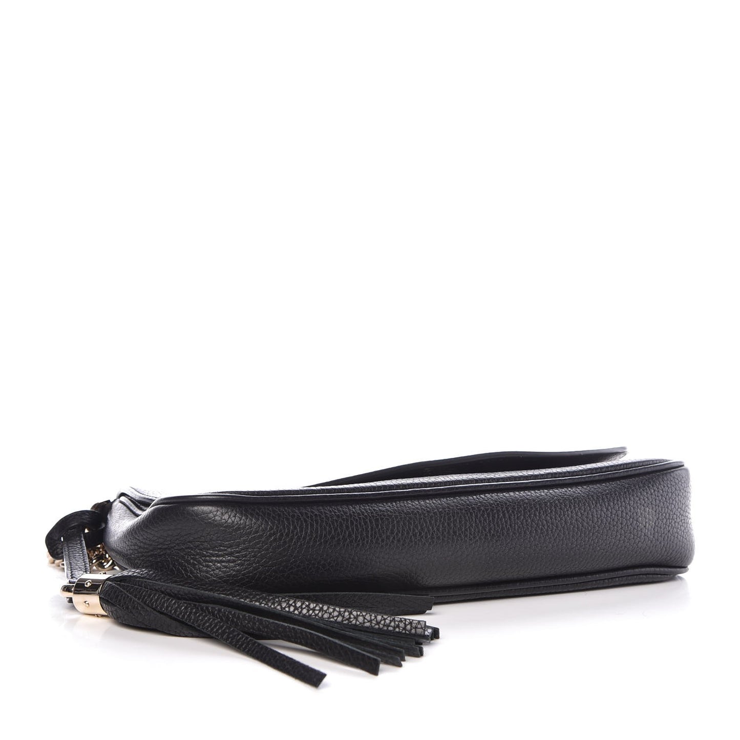 Pebbled Calfskin Medium Soho Flap Crossbody Black