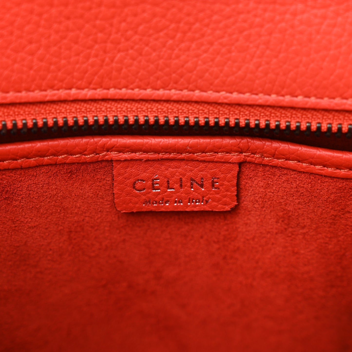 Drummed Calfskin Nano Luggage Vermillion