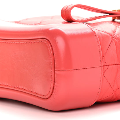 Chanel Aged Calfskin Quilted Small Gabrielle Hobo Coral 9 of 9