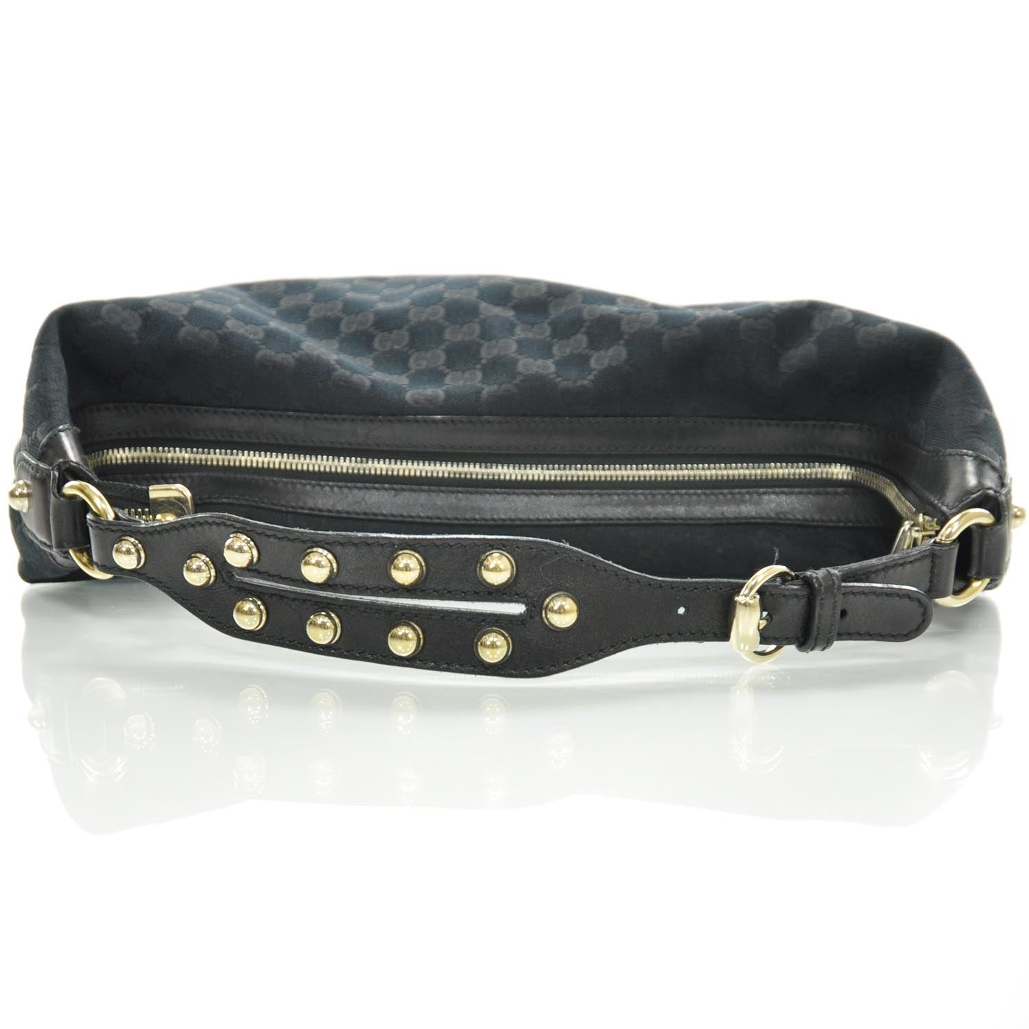 Gucci Monogram Large Studded Hobo Black 5 of 9
