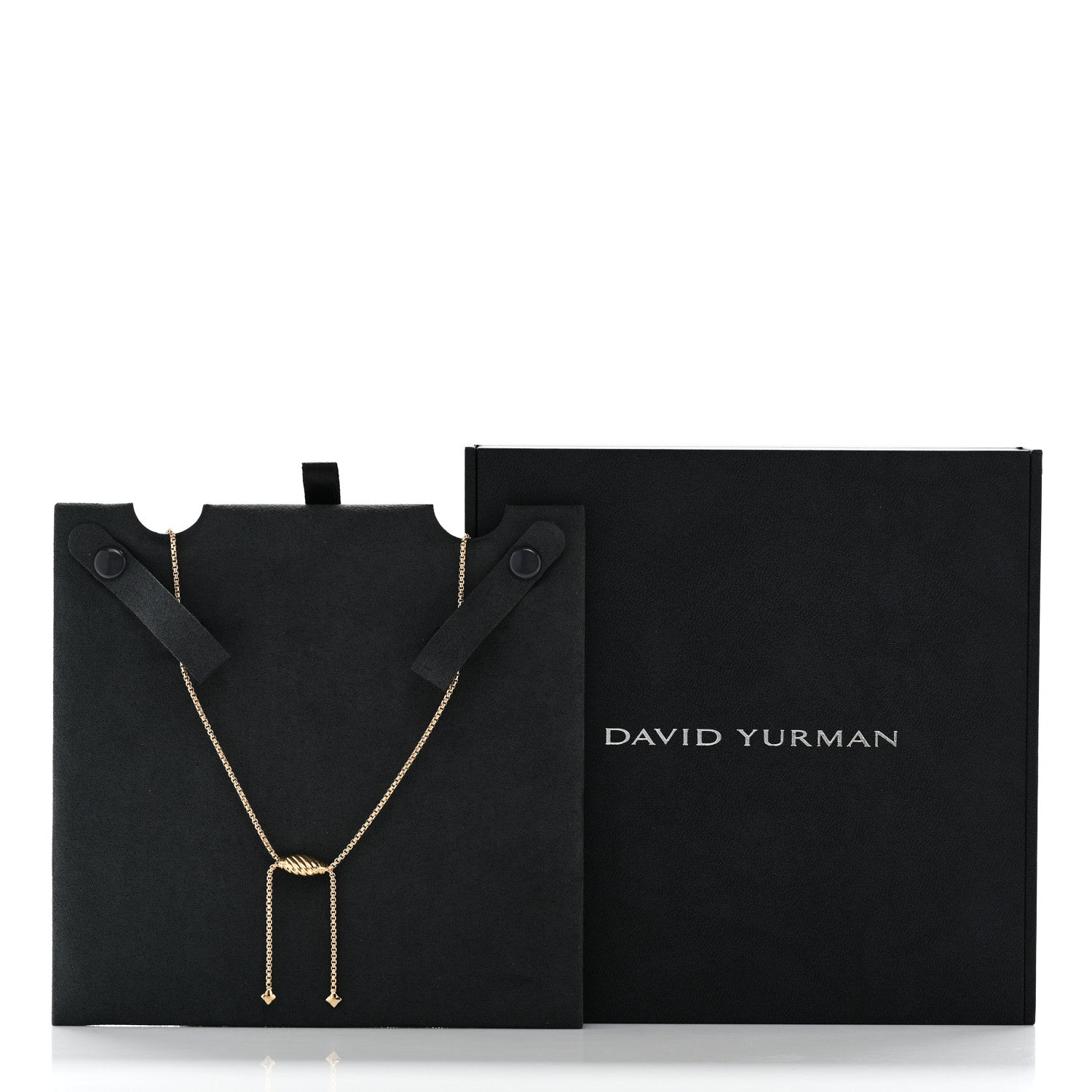 David Yurman 18K Yellow Gold 1.7mm Box Chain Slider Necklace 36" 5 of 5