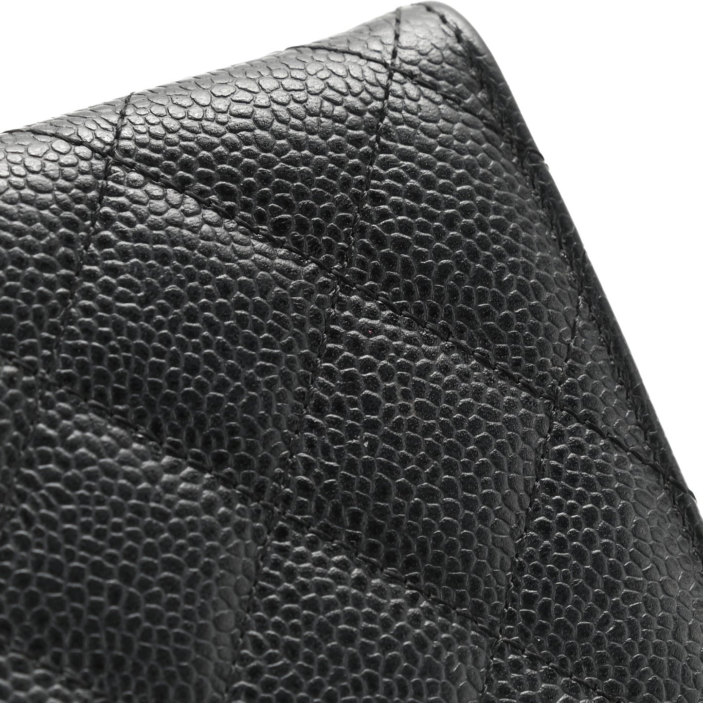 Caviar Quilted Large Gusset Flap Wallet Black