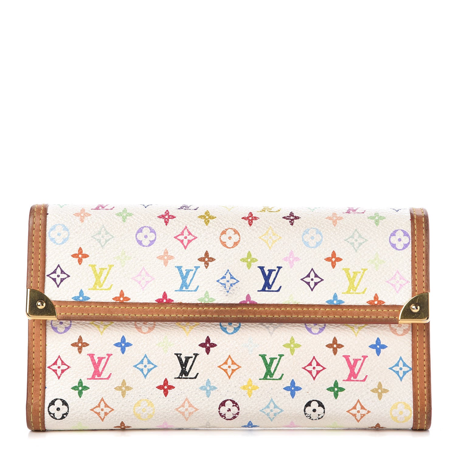 Louis Vuitton Monogram Multicolor Porte Tresor International Wallet White 1 of 17