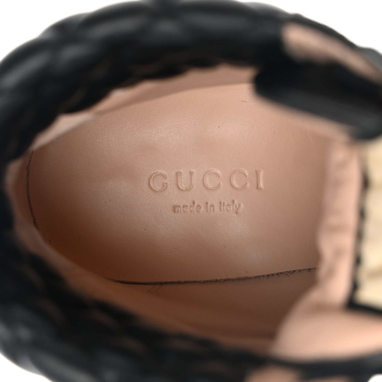 Gucci Apollo Calfskin GG Supreme Nappa Samoa Quilted Lace Up Ankle Boots 35 Black 7 of 12