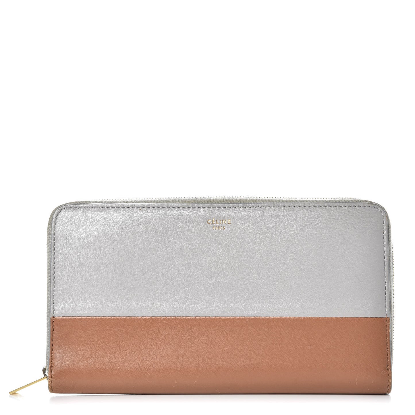 Lambskin Large Zip Around Multifunction Wallet Grey