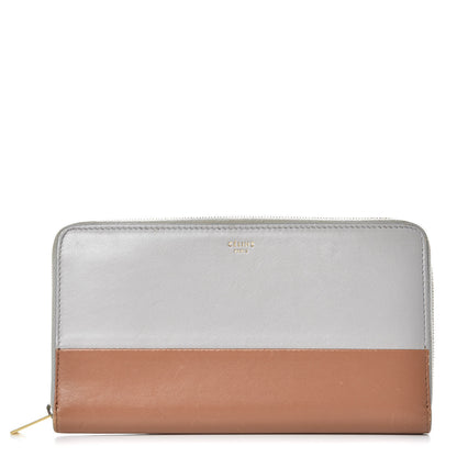 Celine Lambskin Large Zip Around Multifunction Wallet Grey 1 of 14