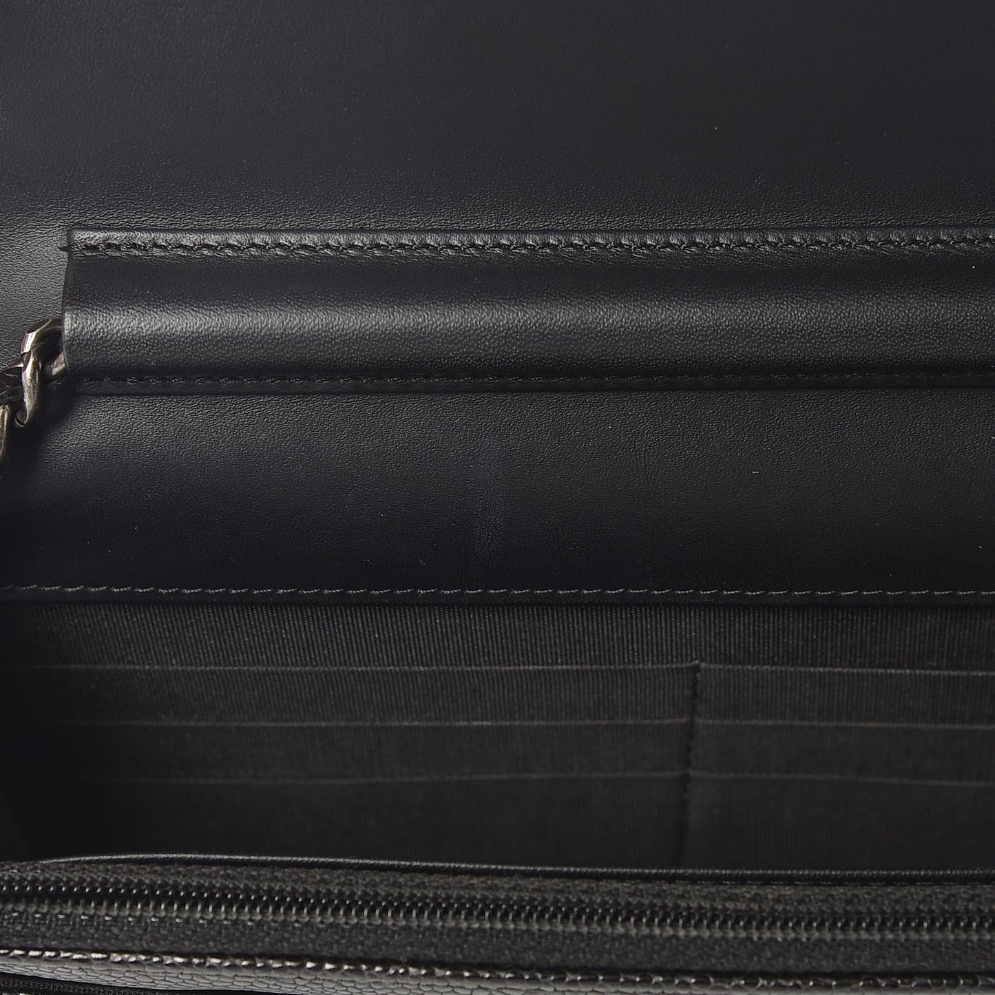 Caviar Quilted Boy Wallet On Chain WOC Black