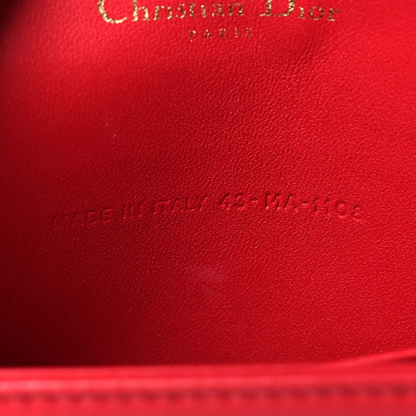 Lambskin Cannage Lady Dior Pouch Red