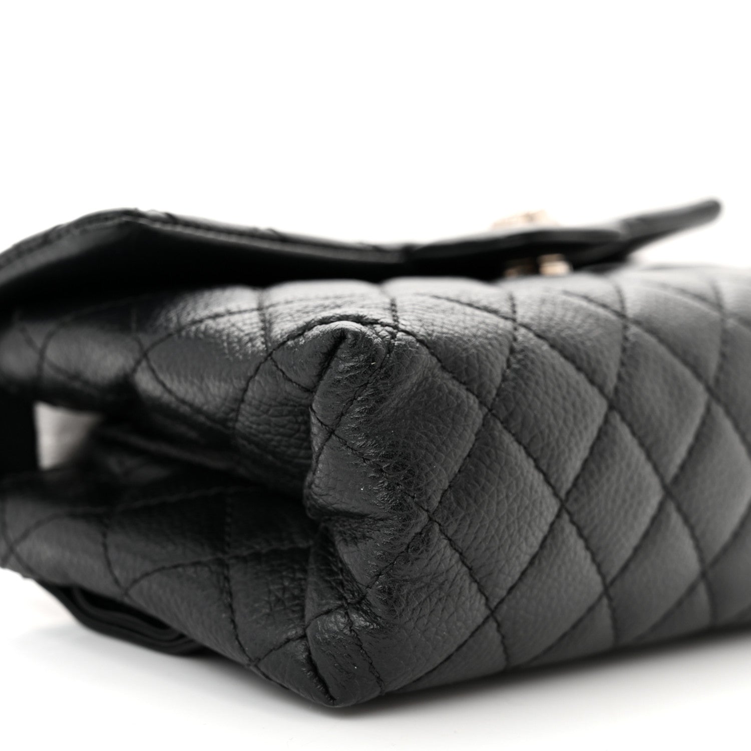 Chanel Grained Calfskin Quilted 2.55 Reissue Flap Belt Bag Clutch Black 10 of 11