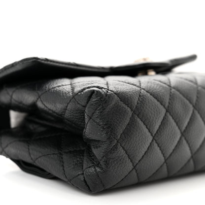 Chanel Grained Calfskin Quilted 2.55 Reissue Flap Belt Bag Clutch Black 10 of 11