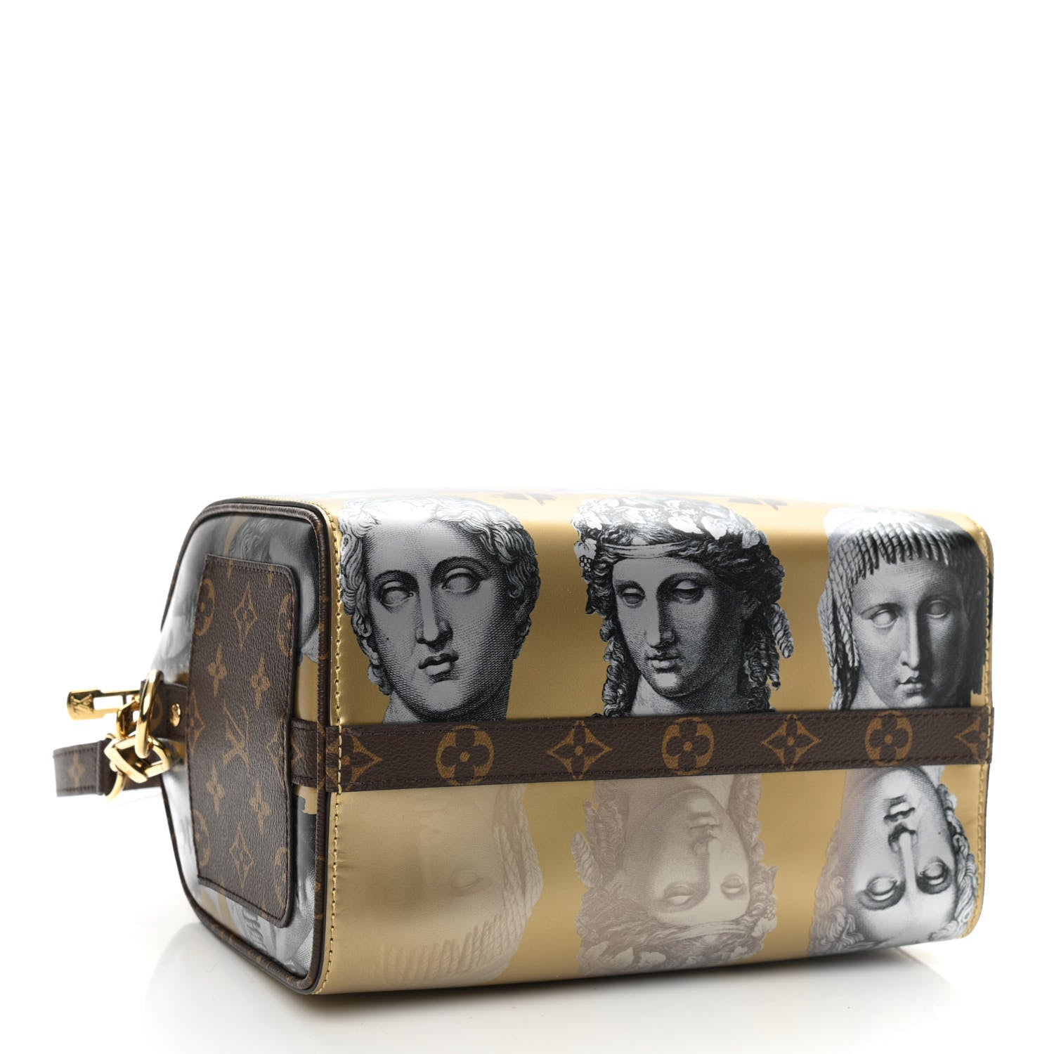 Louis Vuitton X FORNASETTI Calfskin Fornasetti Speedy Bandouliere 25 Gold 4 of 9