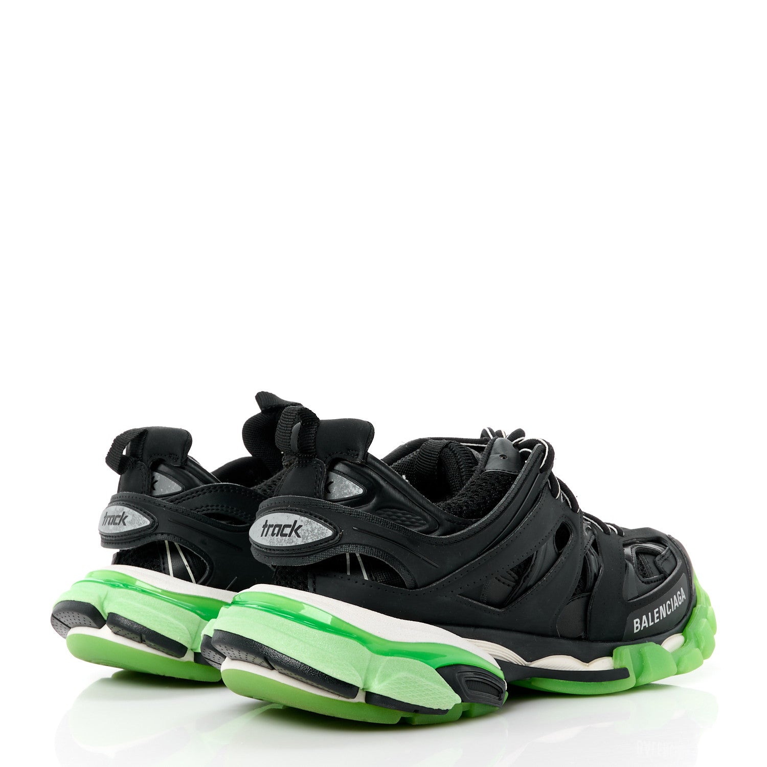 Balenciaga Mesh Nubuck Effect Fabric Glow in the Dark Womens Track Sneakers 37 Black Glow 4 of 9
