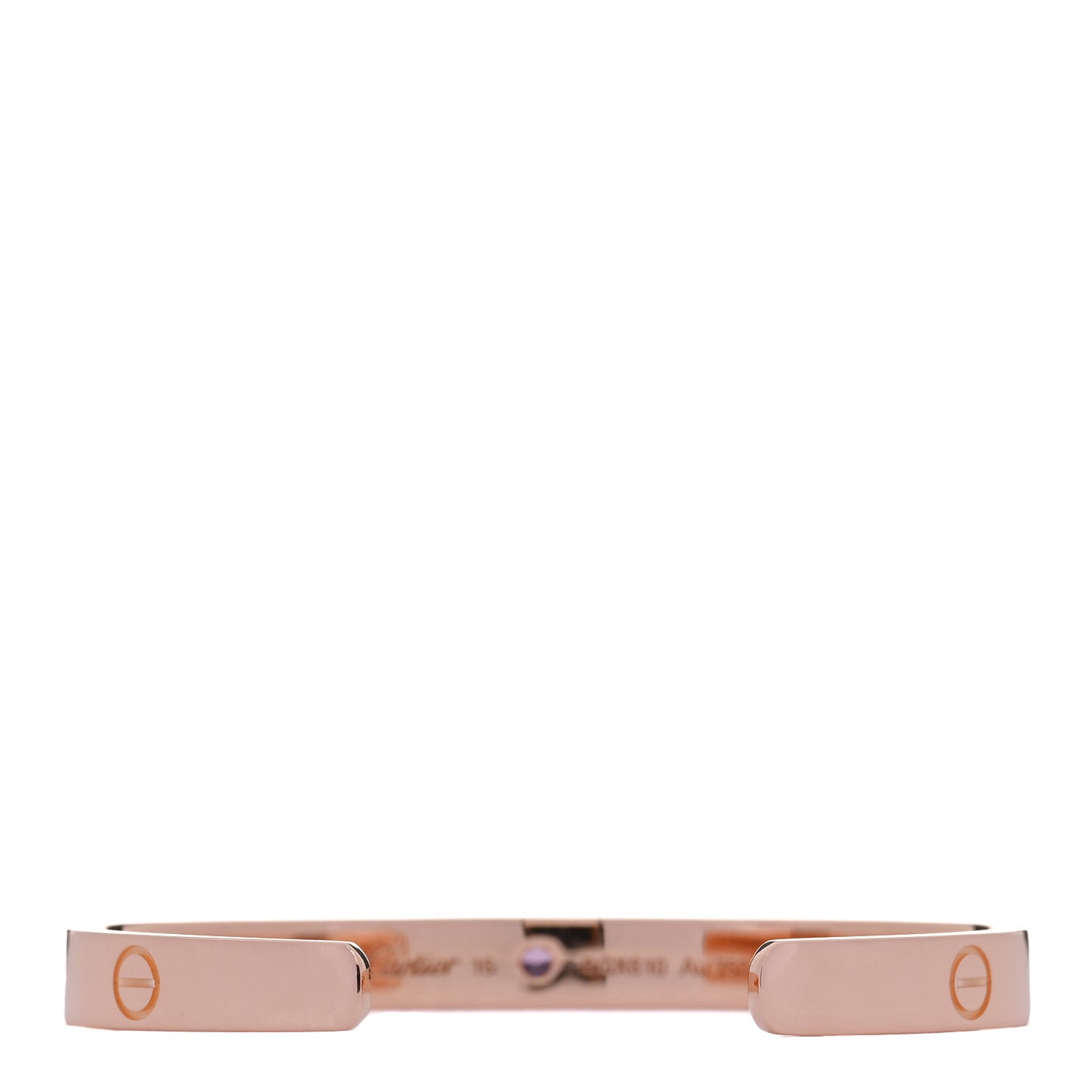18K Pink Gold Pink Sapphire LOVE Cuff Bracelet 16
