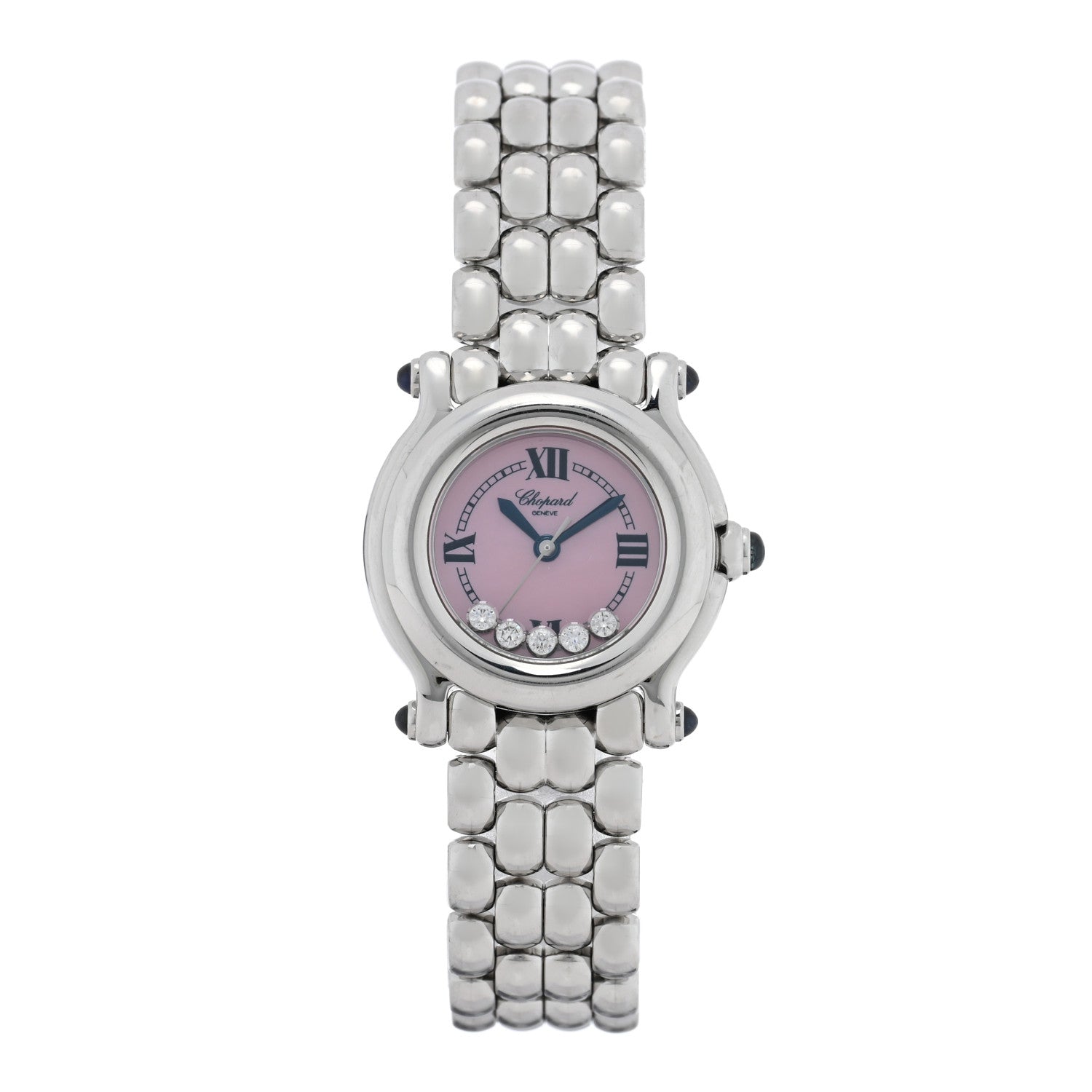 Chopard Stainless Steel 5 Diamond 26mm Happy Sport Quartz Watch Pink 1 of 4
