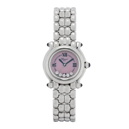 Chopard Stainless Steel 5 Diamond 26mm Happy Sport Quartz Watch Pink 1 of 4