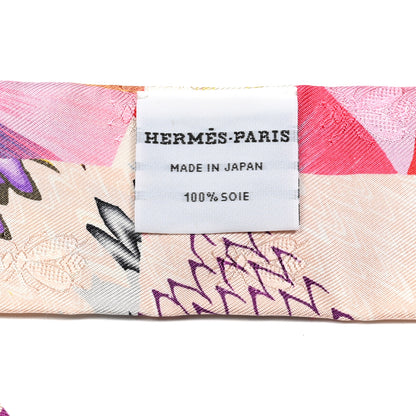 Hermes Silk All Over Marble Silk Twilly Rose Multicolor Ocre 2 of 4