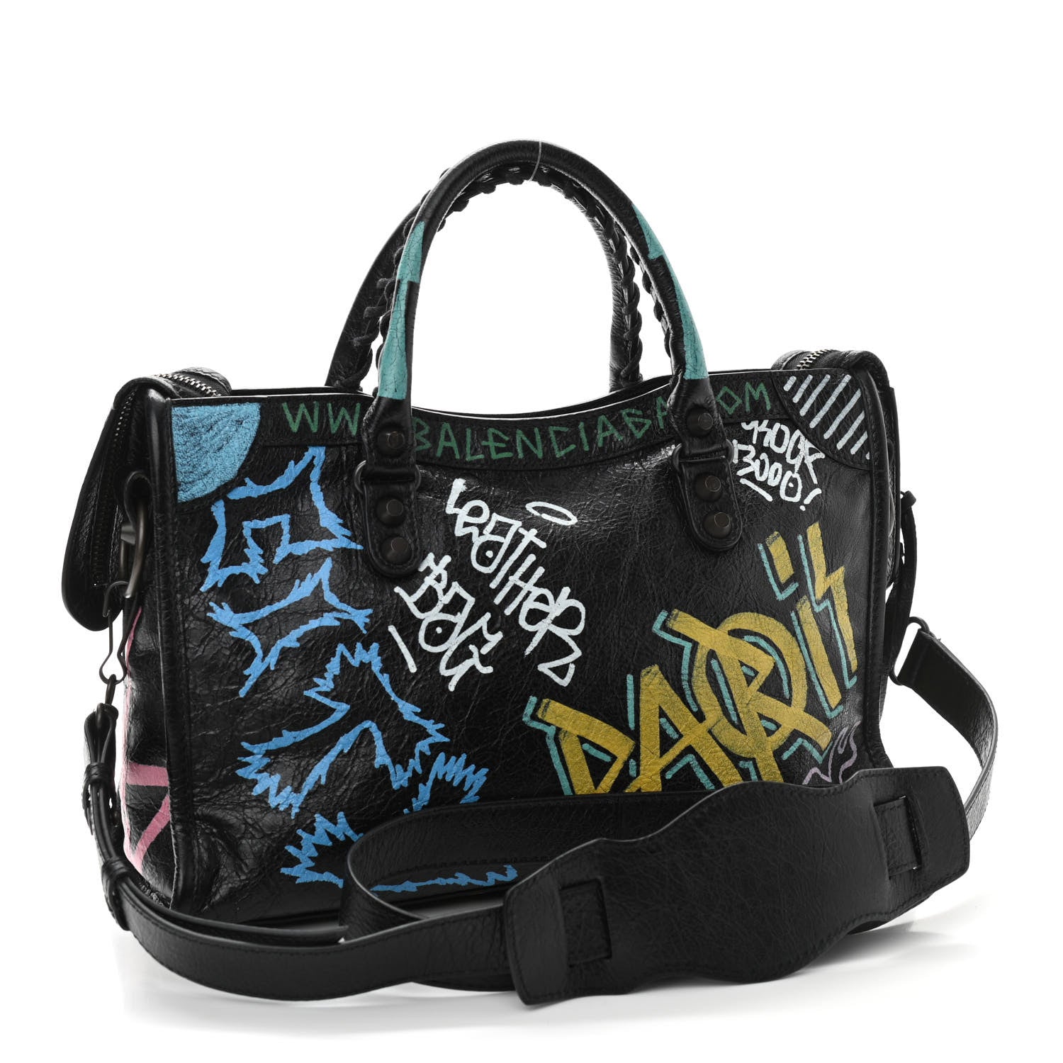 Balenciaga Agneau Graffiti All Over Classic Hardware S City Black Multicolor 3 of 11