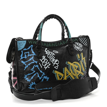 Balenciaga Agneau Graffiti All Over Classic Hardware S City Black Multicolor 3 of 11