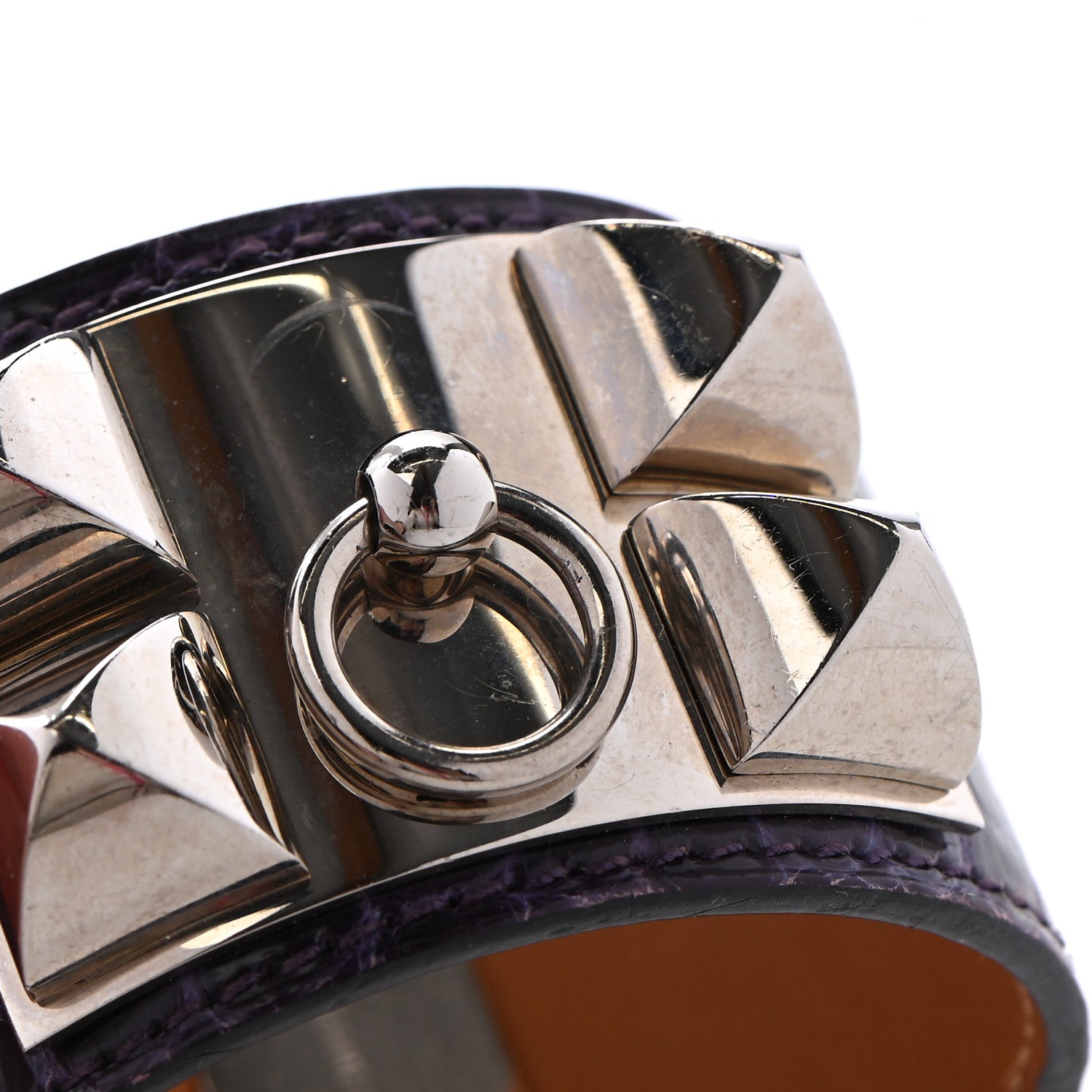 Hermes Shiny Alligator Collier De Chien CDC Bracelet S Amethyst 4 of 11