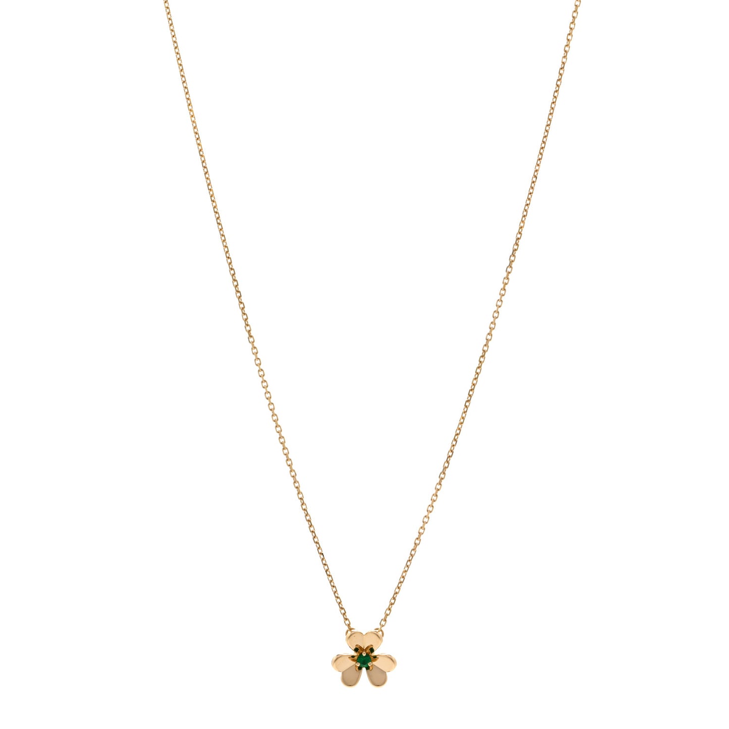 18K Yellow Gold Emerald Mini Frivole Pendant Necklace