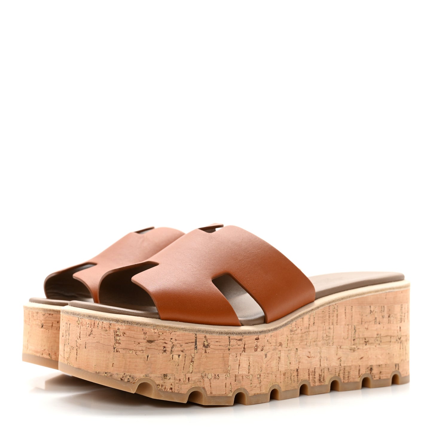 Calfskin Cork Eze 30 Sandals 37 Marron Glaise