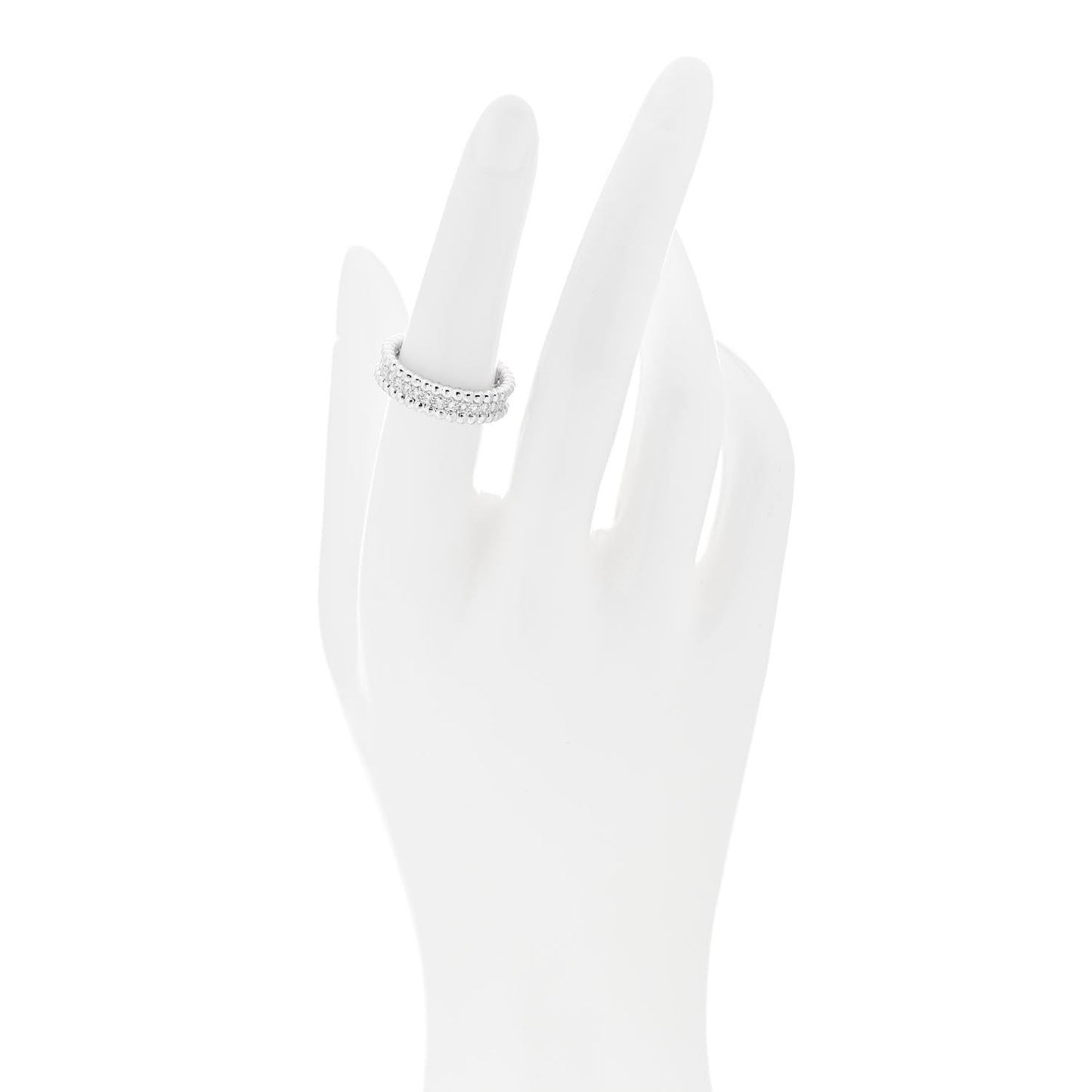 18K White Gold Diamond Perlee 1 Row Ring 53 6.5