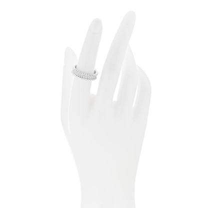 Van Cleef & Arpels 18K White Gold Diamond Perlee 1 Row Ring 53 6.5 2 of 5