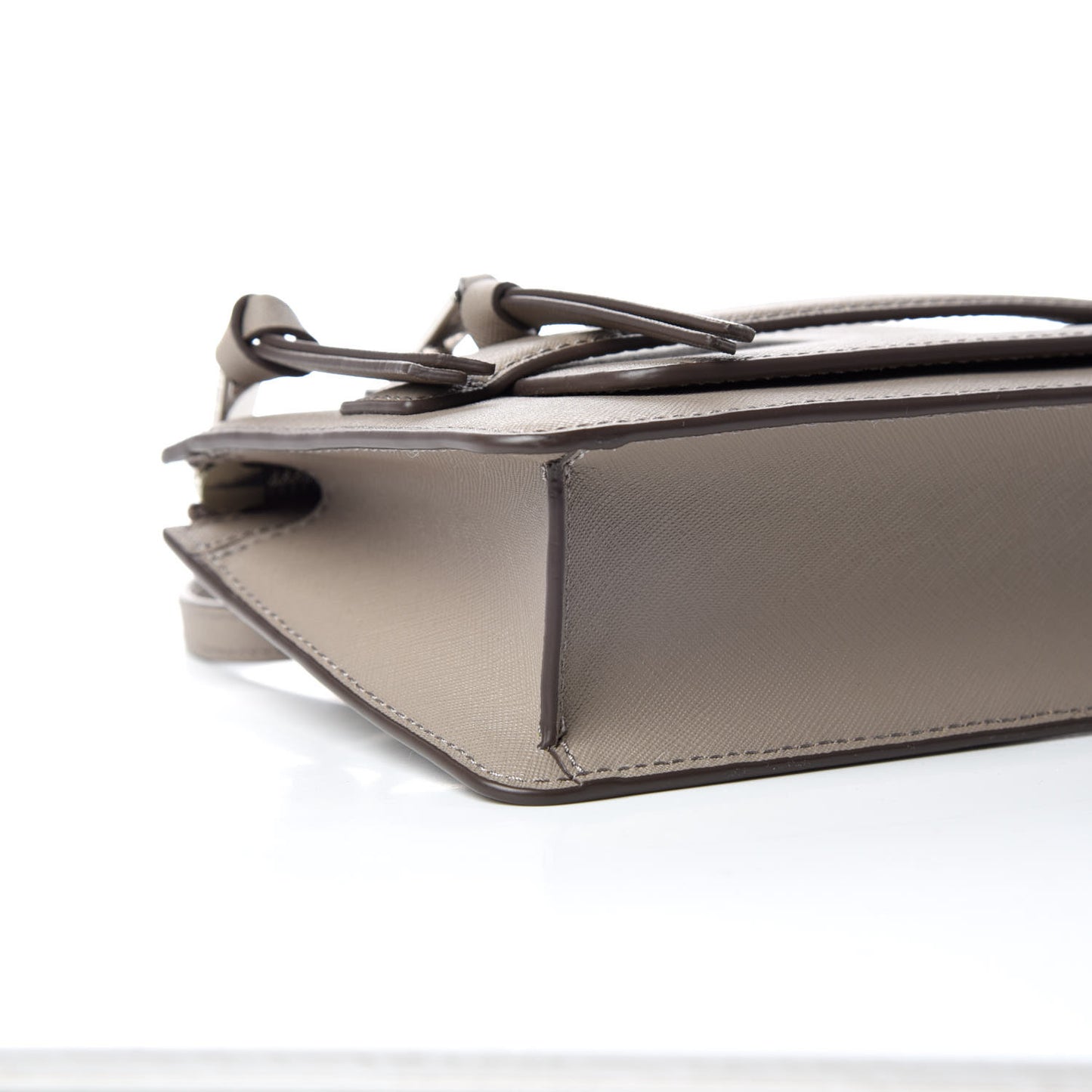 Saffiano Medium Madison Flap Crossbody Bag Cement