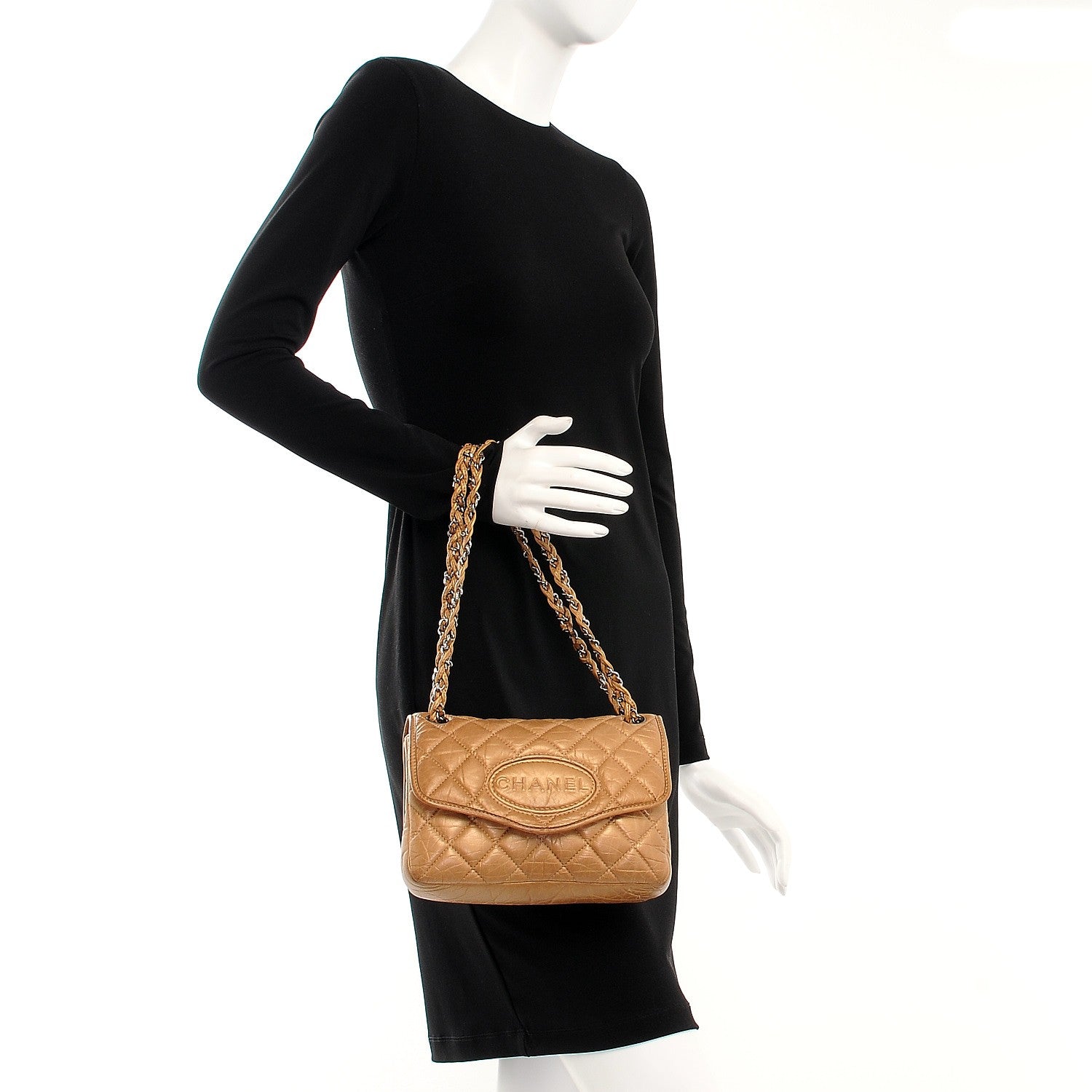 Chanel Aged Calfskin Vintage Ligne Flap Gold 2 of 15