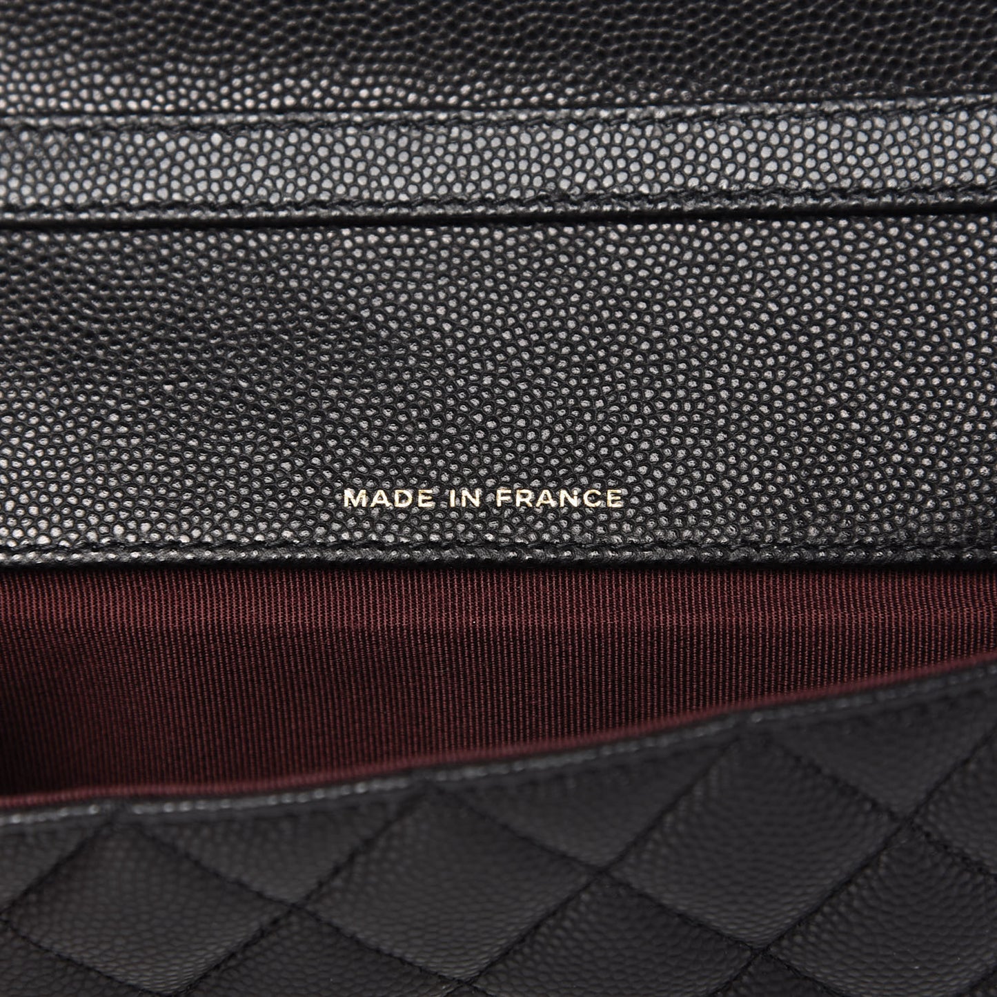 Caviar Quilted Glasses Case With Chain Black