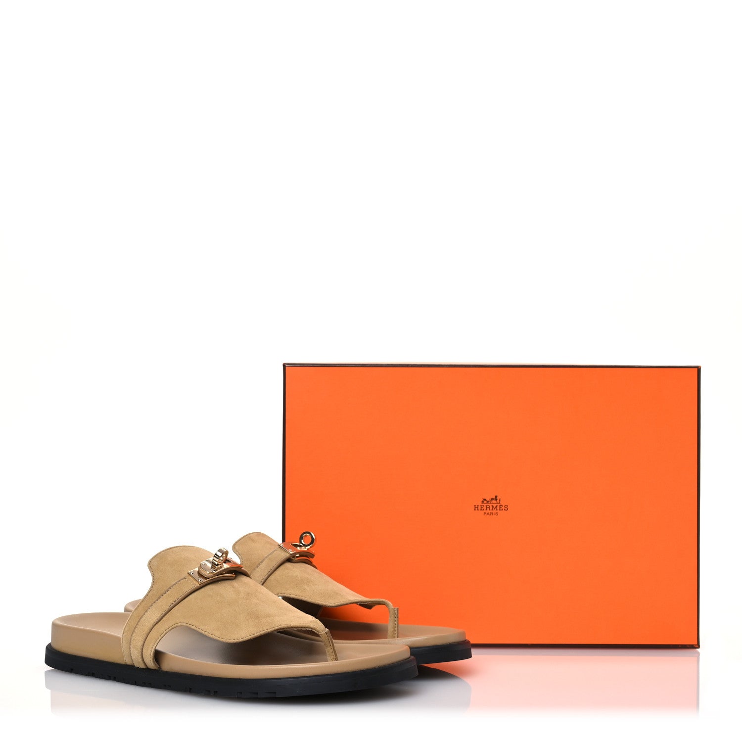 Hermes Suede Goatskin Womens Empire Sandals 40 Beige Lin 12 of 12