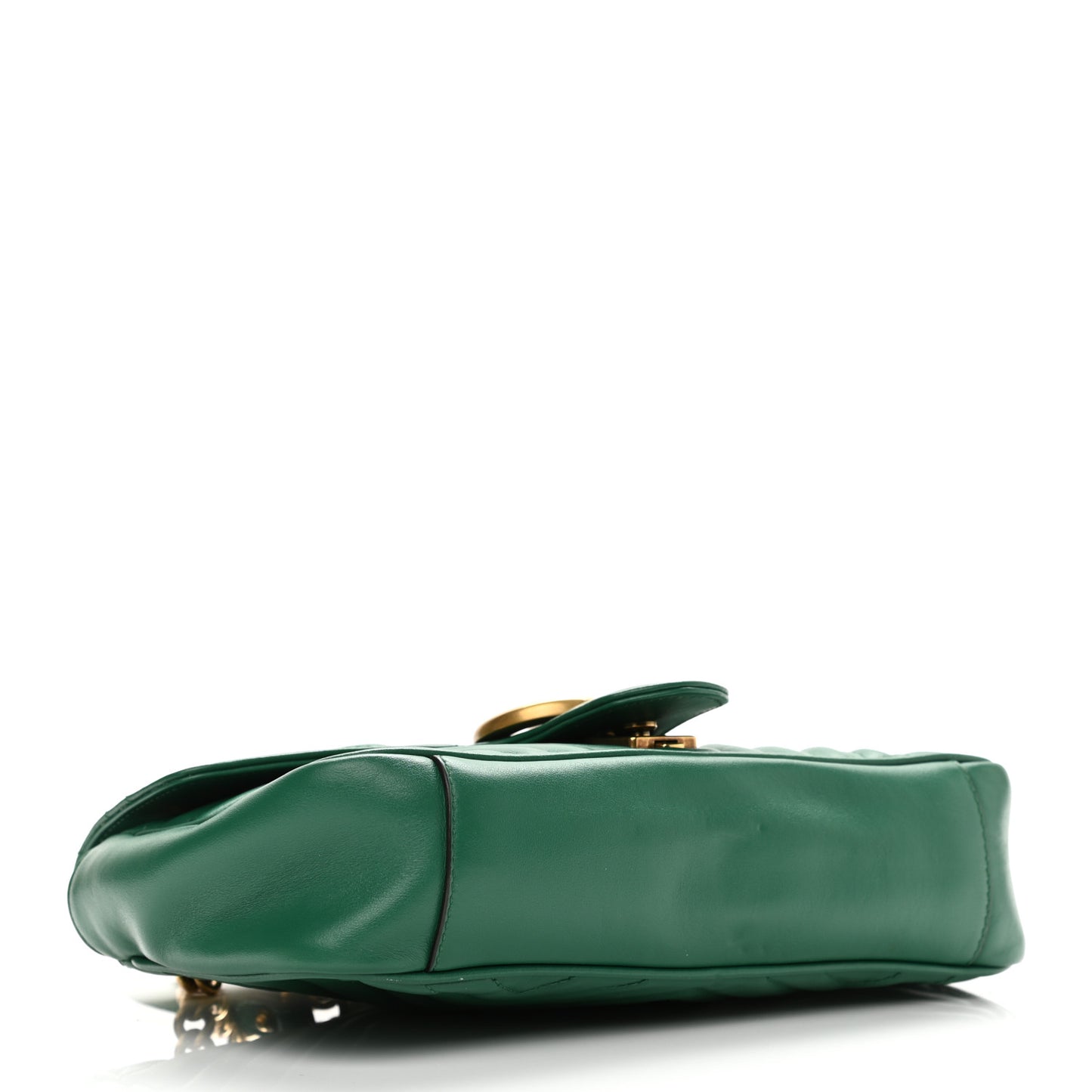 Calfskin Matelasse Small GG Marmont Shoulder Bag Emerald Green