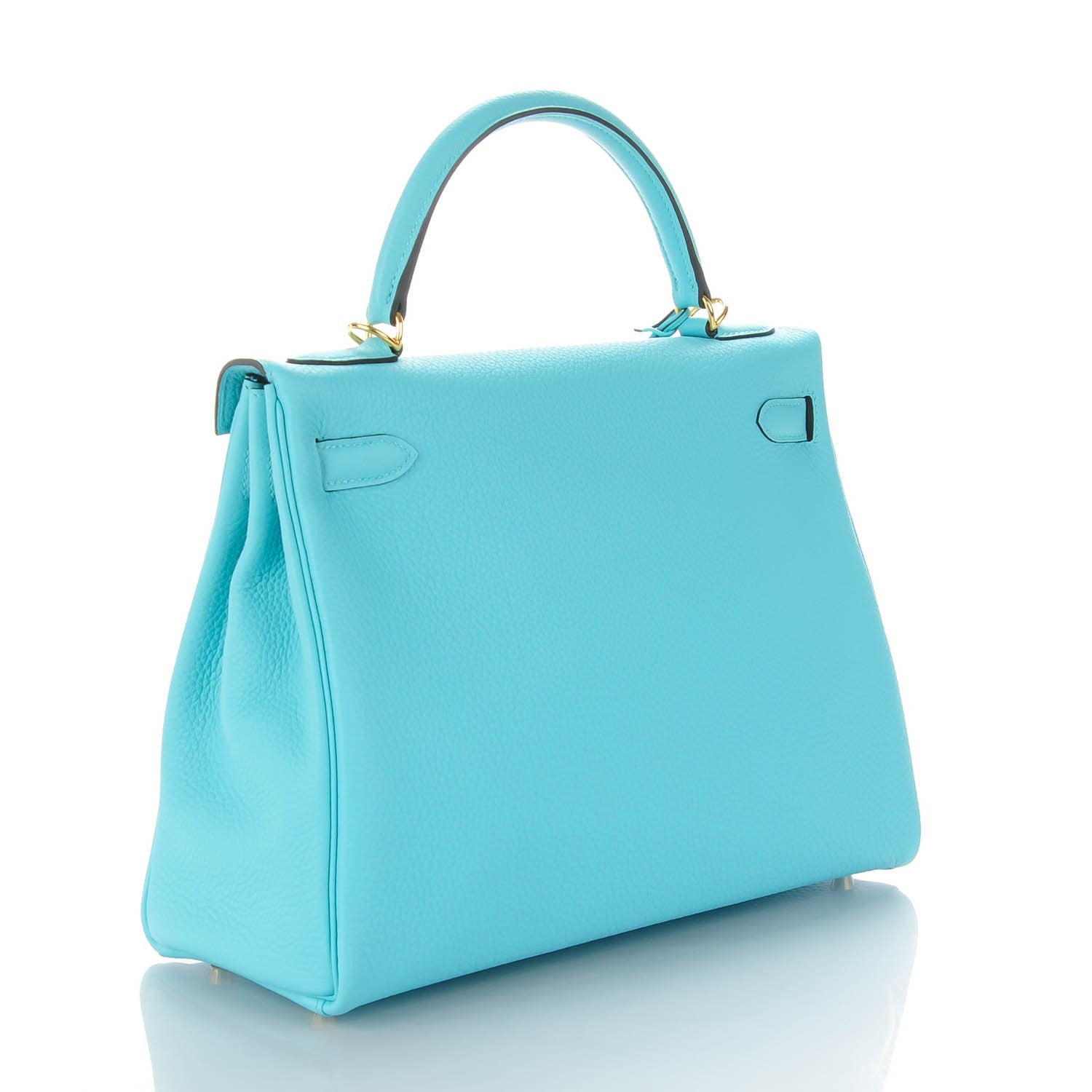 Hermes Togo Kelly Retourne 32 Bleu Atoll 3 of 25