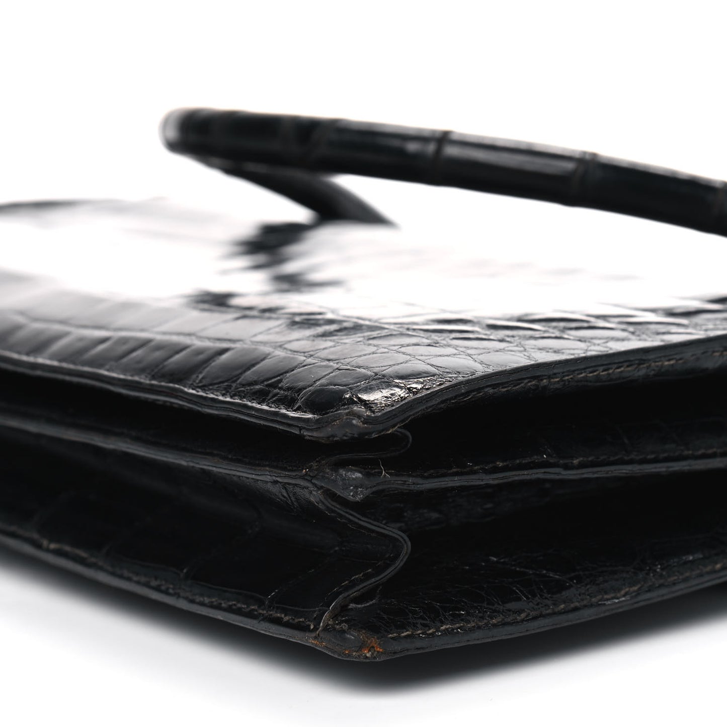 Shiny Crocodile Sac Cordeliere Black