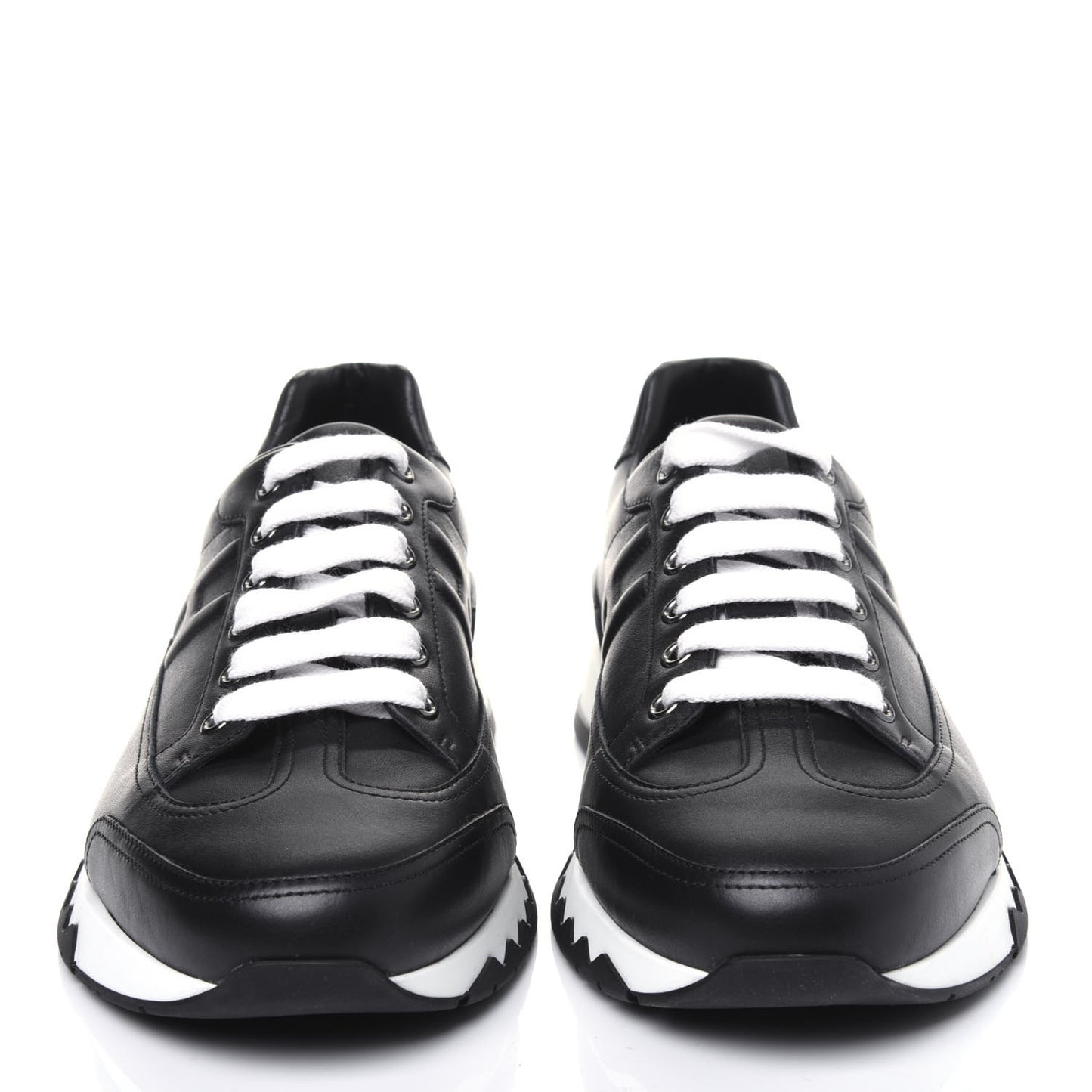 Calfskin Womens Trail Sneakers 40 Black