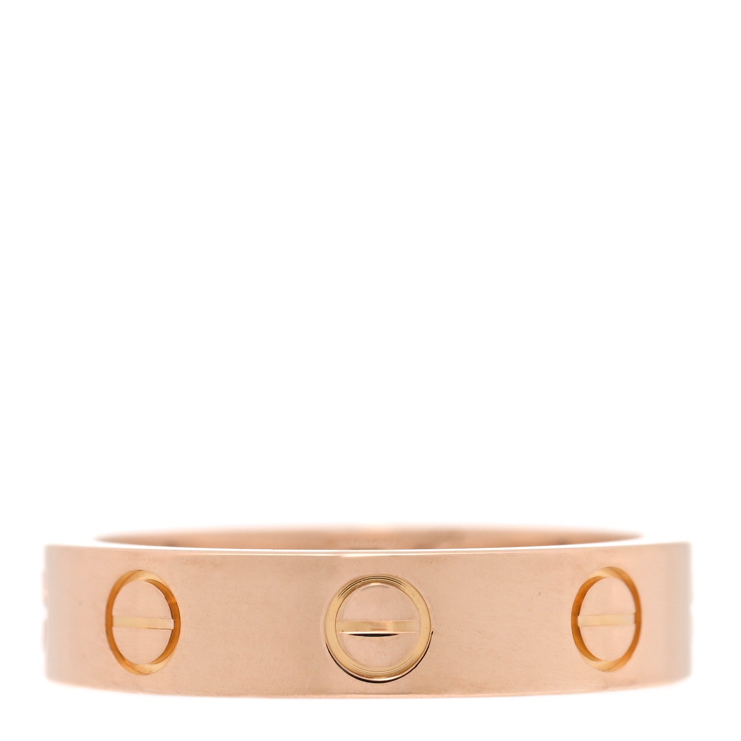 Cartier 18K Pink Gold Diamond 4mm LOVE Wedding Band Ring 48 4.5 3 of 4