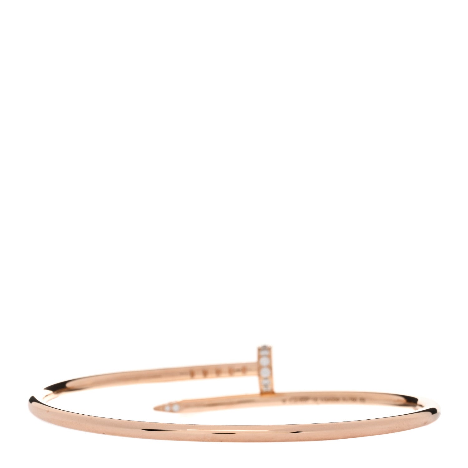 Cartier 18K Pink Gold Diamond Small Juste Un Clou Bracelet 16 2 of 4