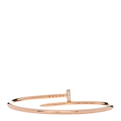 Cartier 18K Pink Gold Diamond Small Juste Un Clou Bracelet 16 2 of 4