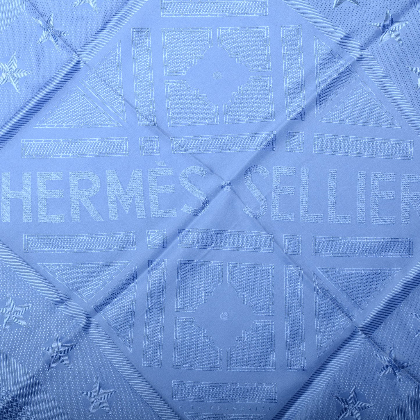Silk Carre Foulard Sellier Scarf Bleu Ciel 90