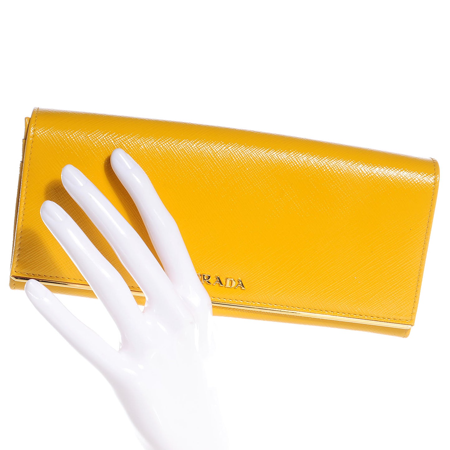 Saffiano Vernice Continental Flap Wallet Soleil