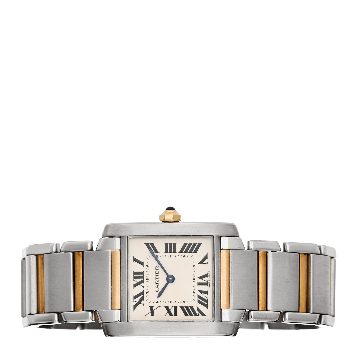 Stainless Steel 18K Yellow Gold 25mm Tank Francaise Quartz Watch
