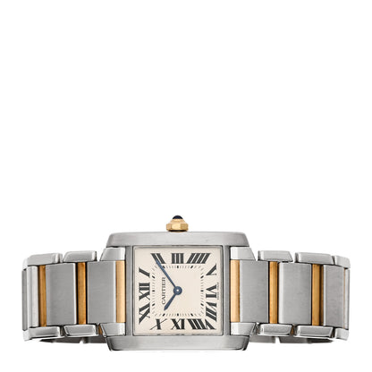 Cartier Stainless Steel 18K Yellow Gold 25mm Tank Francaise Quartz Watch 2 of 5