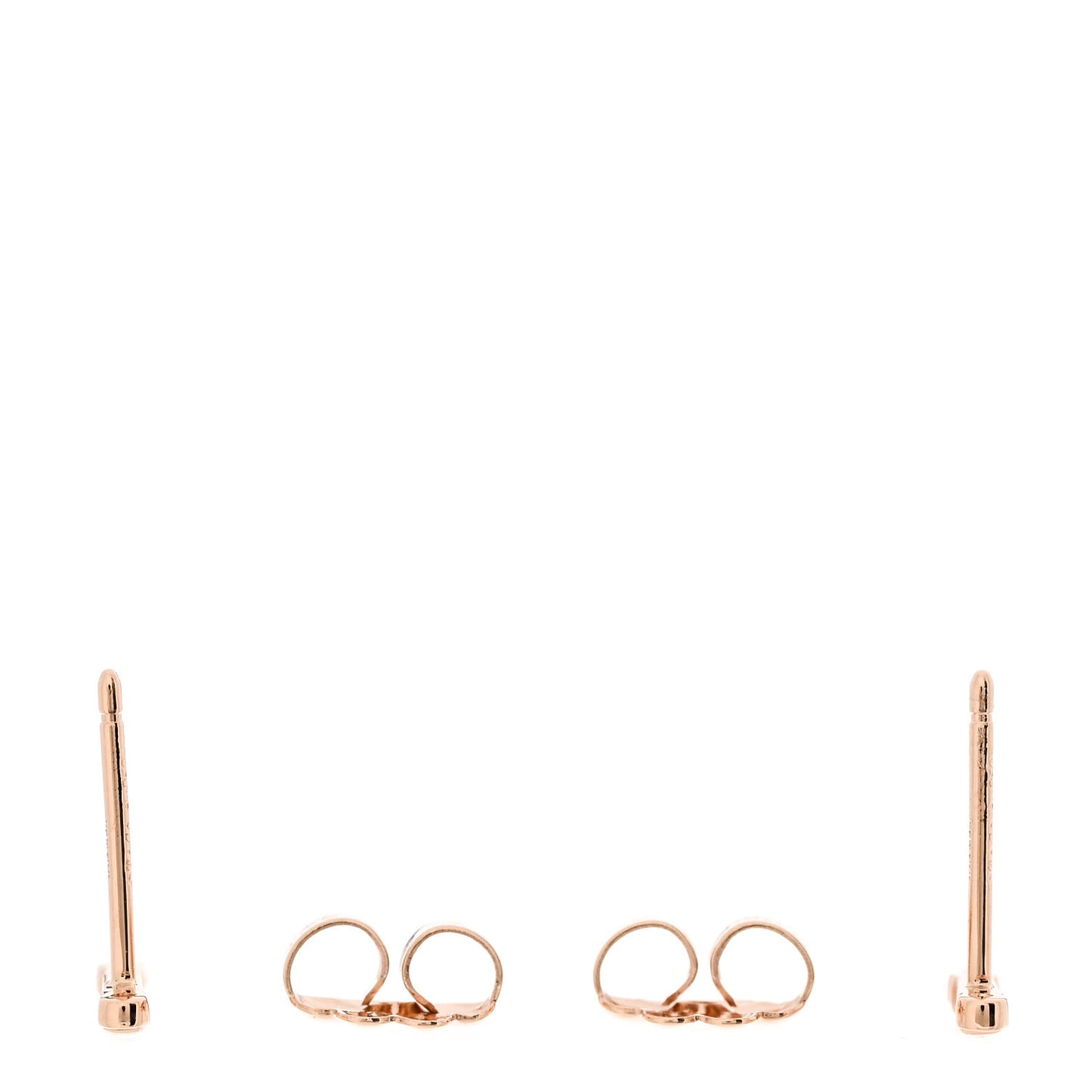 18K Rose Gold Diamond Fleur de Lis Key Bar Earrings