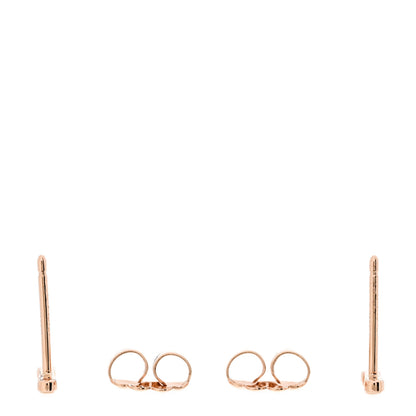 Tiffany 18K Rose Gold Diamond Fleur de Lis Key Bar Earrings 3 of 6